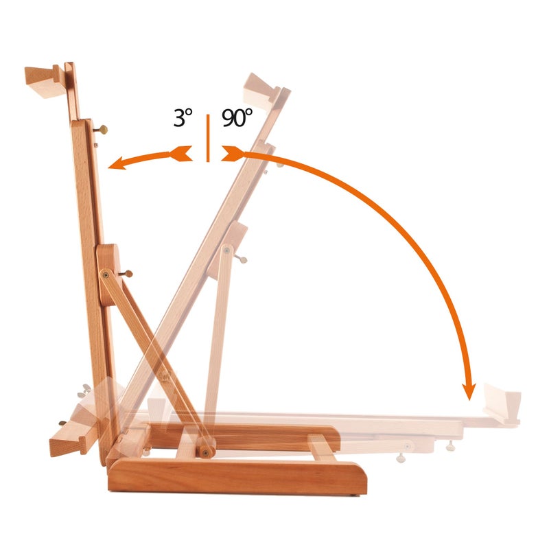 Mabef M/31 Adjustable Beech-Wood Table Easel â€“ Indoor Tabletop Easel for Oil, Acrylic, Watercolour & Pastel, Canvas Up to 100 cm, Adjustable Angle & Height - Image 5